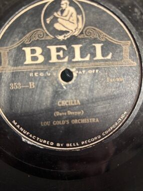 Bell Records Vintage 78 RPM Vinyl - "Cecilia" by Lou Gold's Orchestra